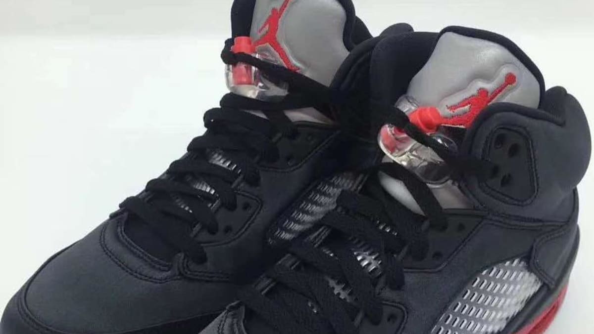 jordan 5 red purple black