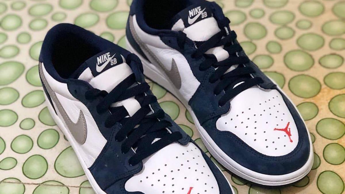 Nike SB x Air Jordan 1 Low 'Dark Powder Blue/White' 'Midnight Navy