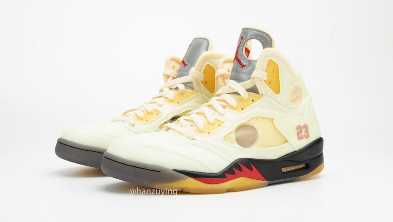 Off White X Air Jordan 5 Sail Red Dh8565 100 Sole Collector