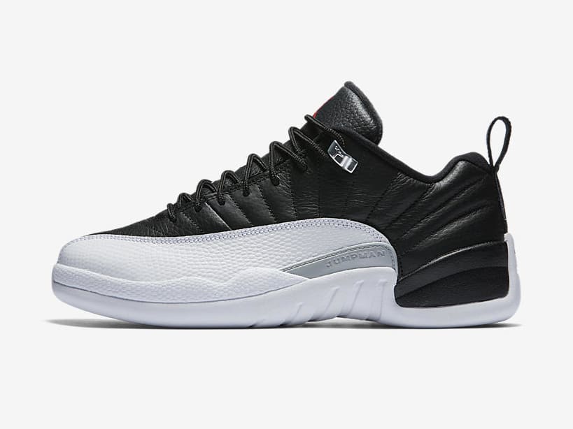 Mens Air Jordan Retro 12 Playoffs Black White shoes