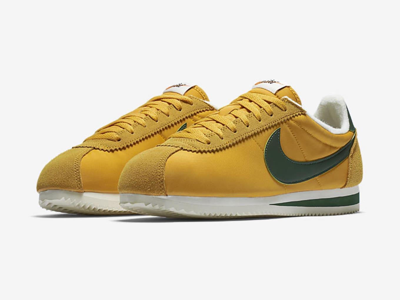 nike cortez green and yellow