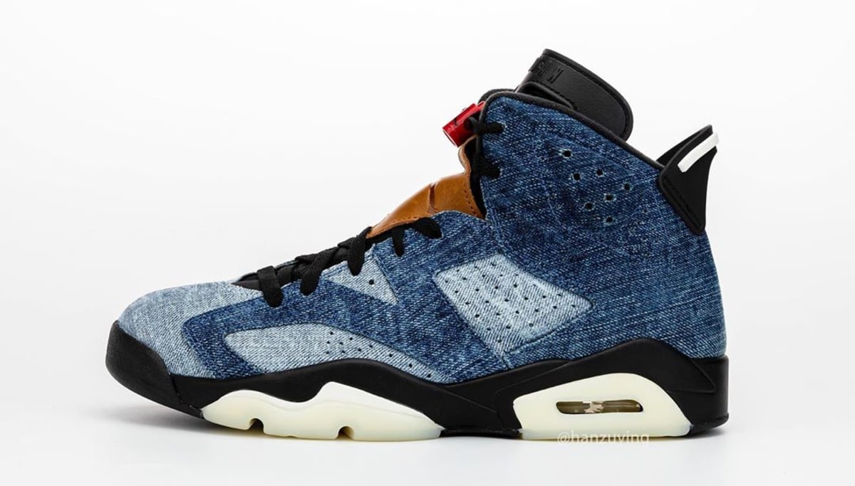 retro 6 washed denim