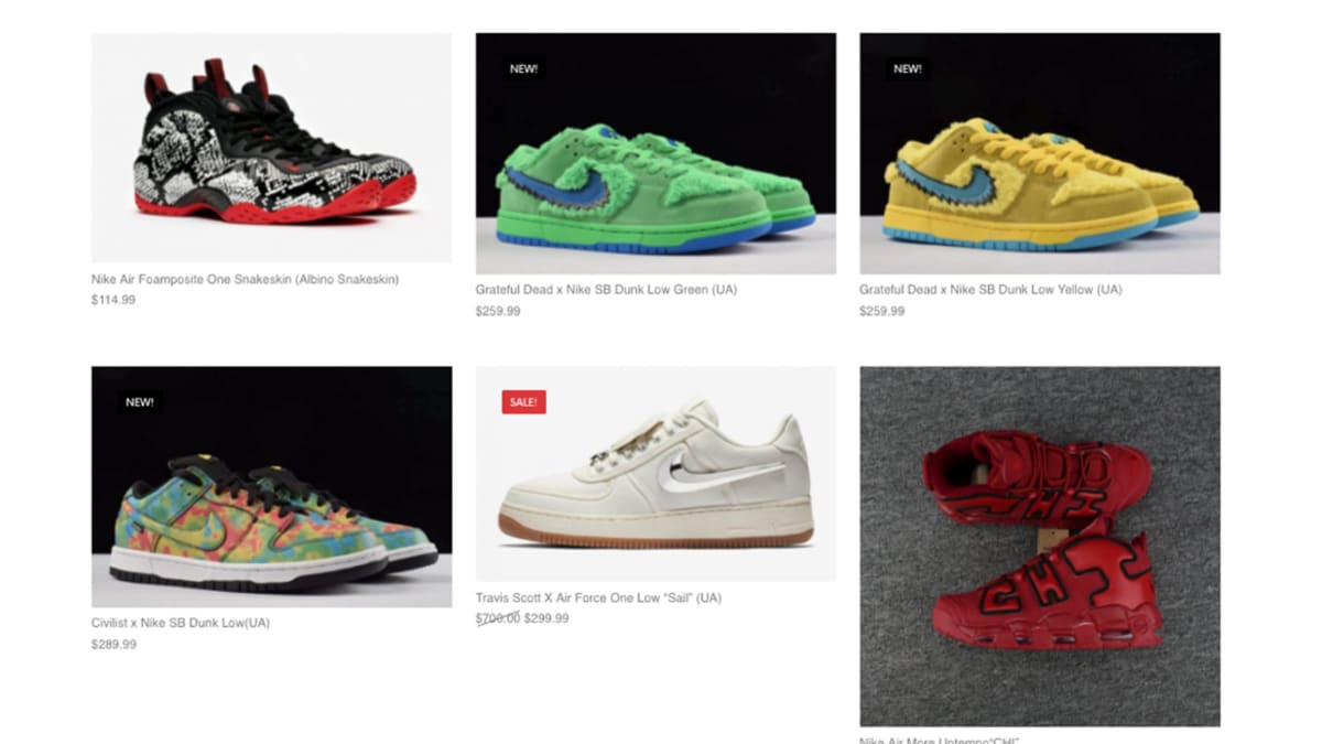 unauthorized jordans websites