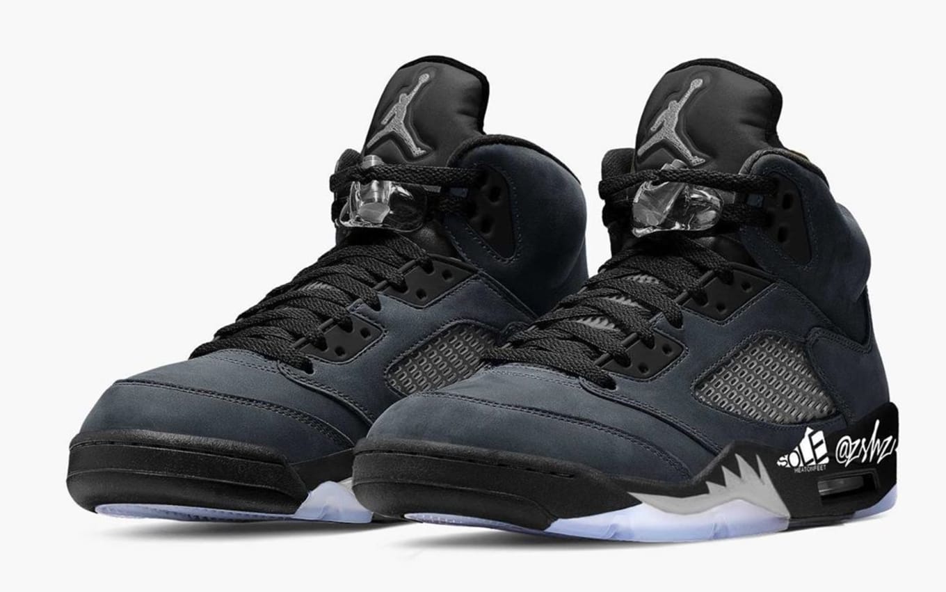 black and grey jordan 5