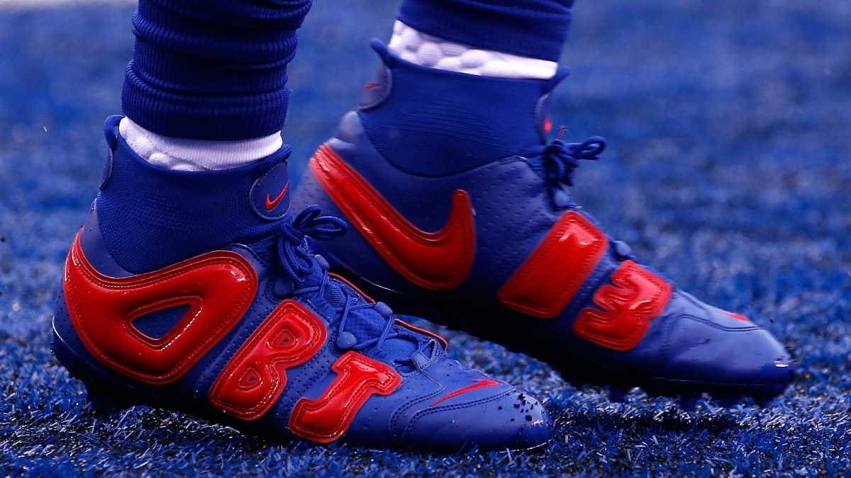 Odell Beckham Jr. Giants Nike Supreme Uptempo Cleats | Sole Collector