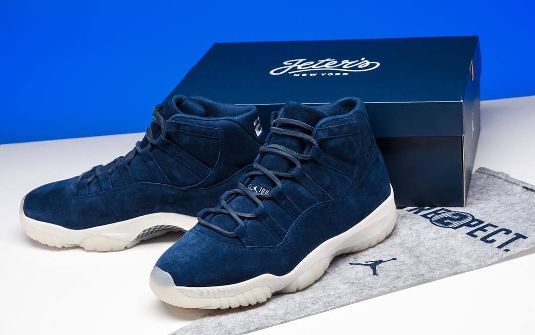 Derek Jeter Air Jordan 11 Xi Navy Blue Suede 40 000 Sole Collector