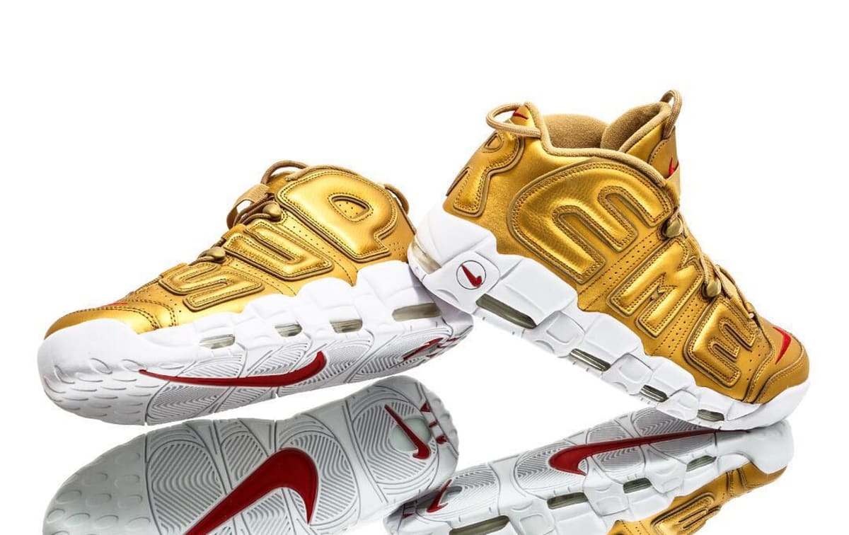 Supreme Nike Air More Uptempo Gold Release Date Main