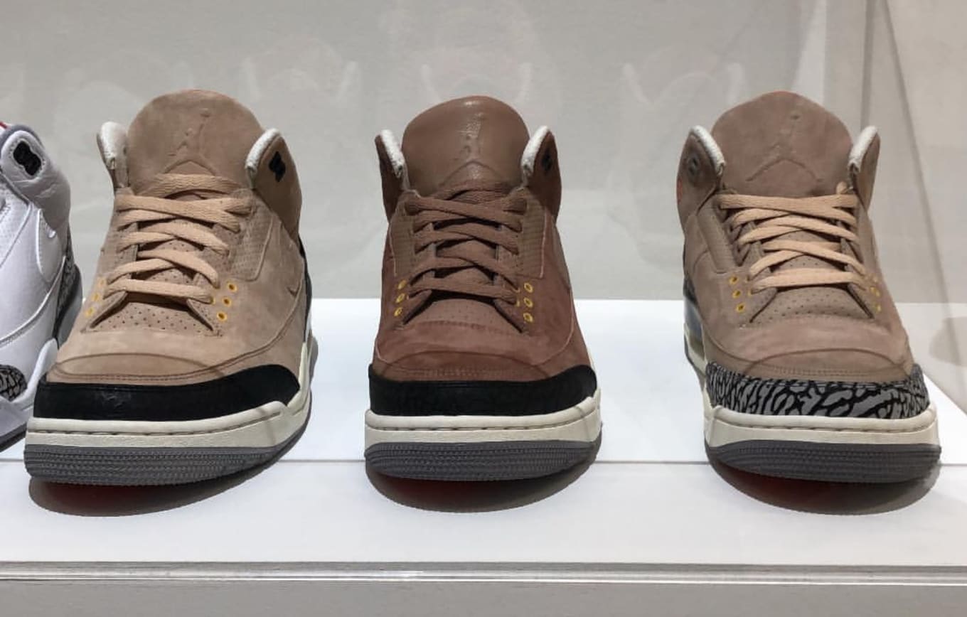 white and brown jordan 3s