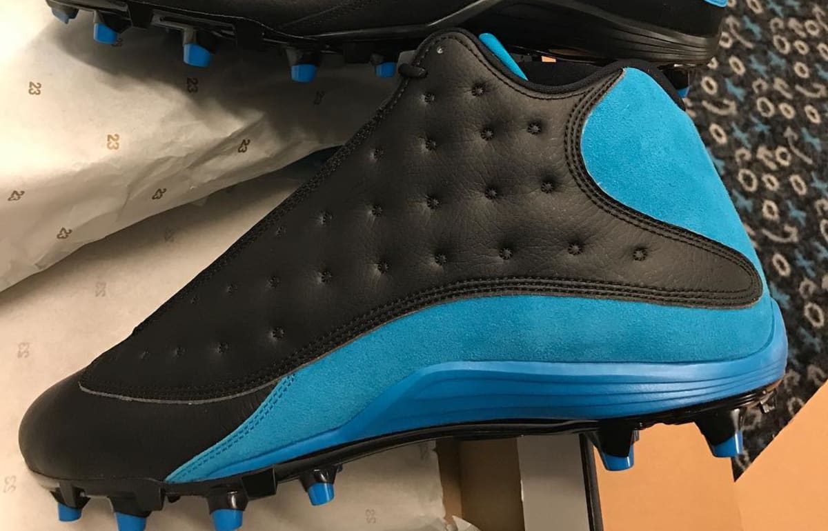 Thomas Davis Air Jordan 13 Carolina Panthers Pe Cleats Sole