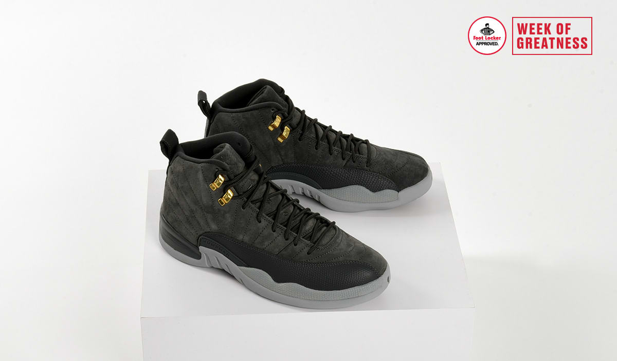 jordan 12 black and gold footlocker