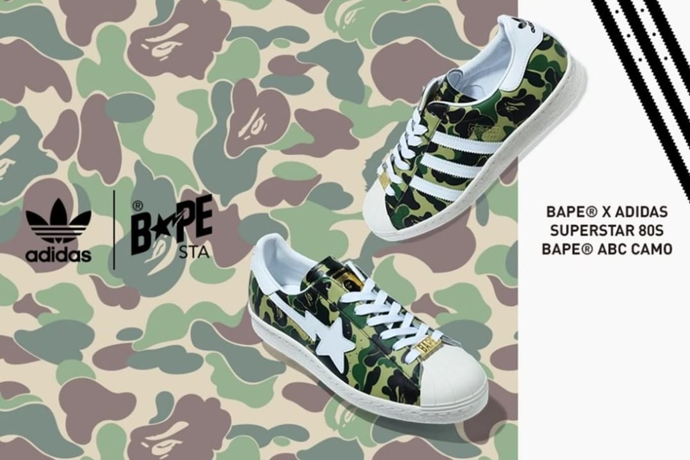 Bape x Adidas Superstar 'Green Camo 