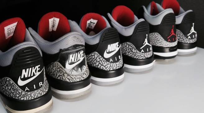Air jordan black cement 3s clearance