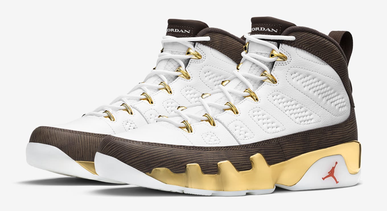 gold jordan 9s