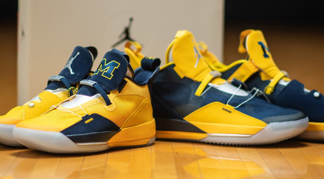 Michigan basketball jordan shoes