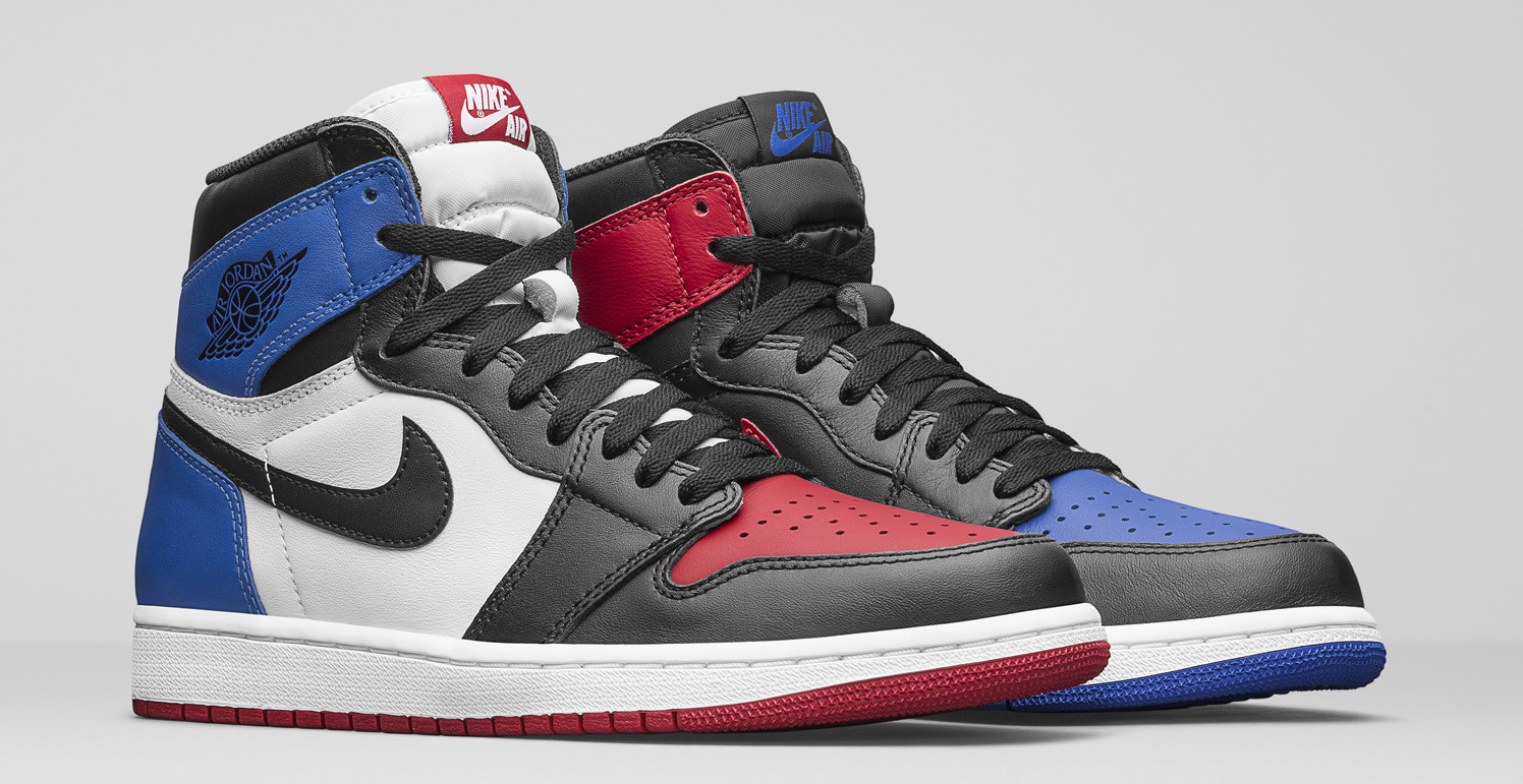 blue and red jordan 1's