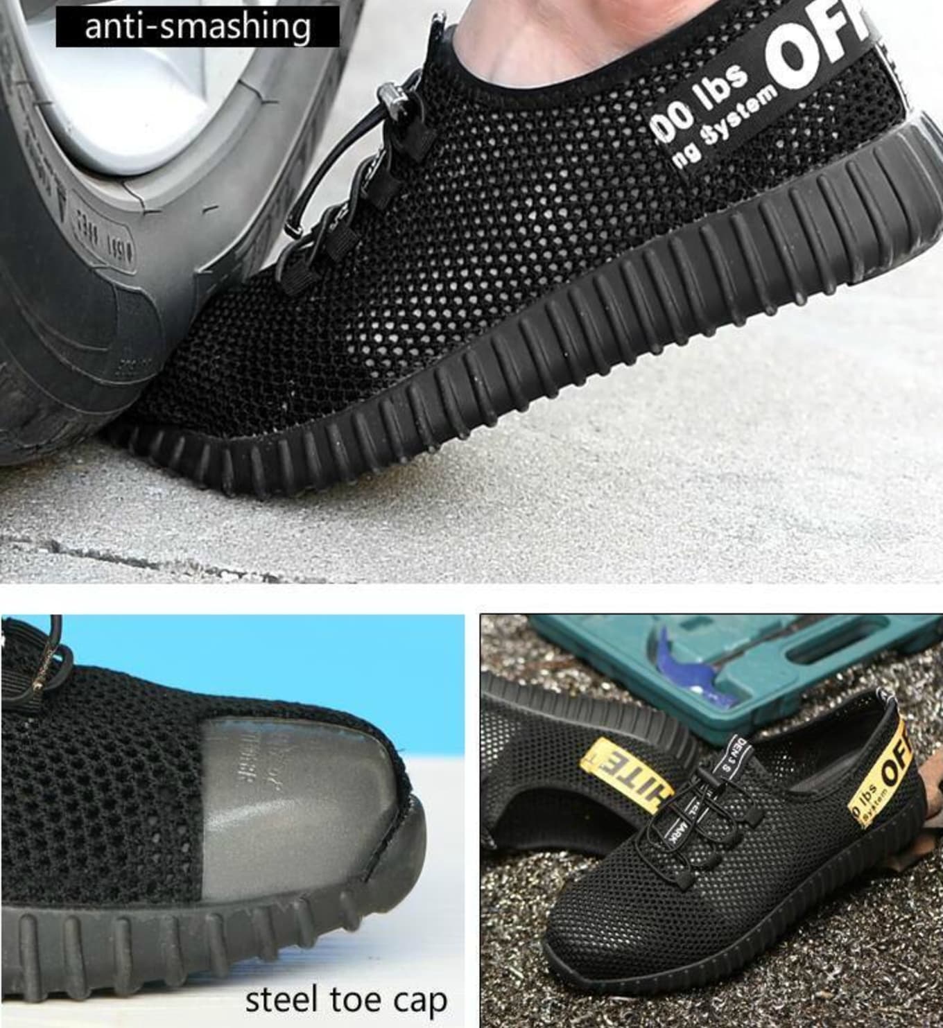 Off white steel toe shoes clearance