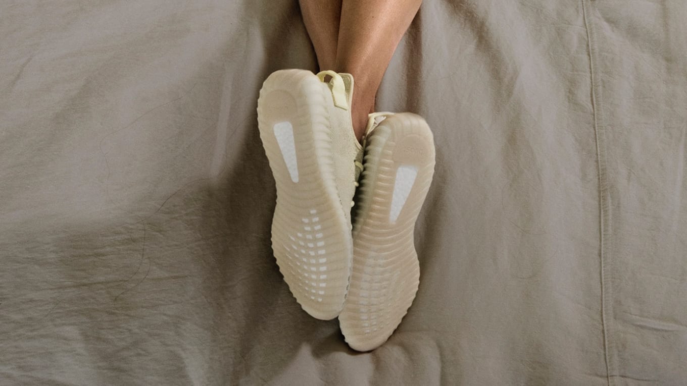 butter yeezys on feet