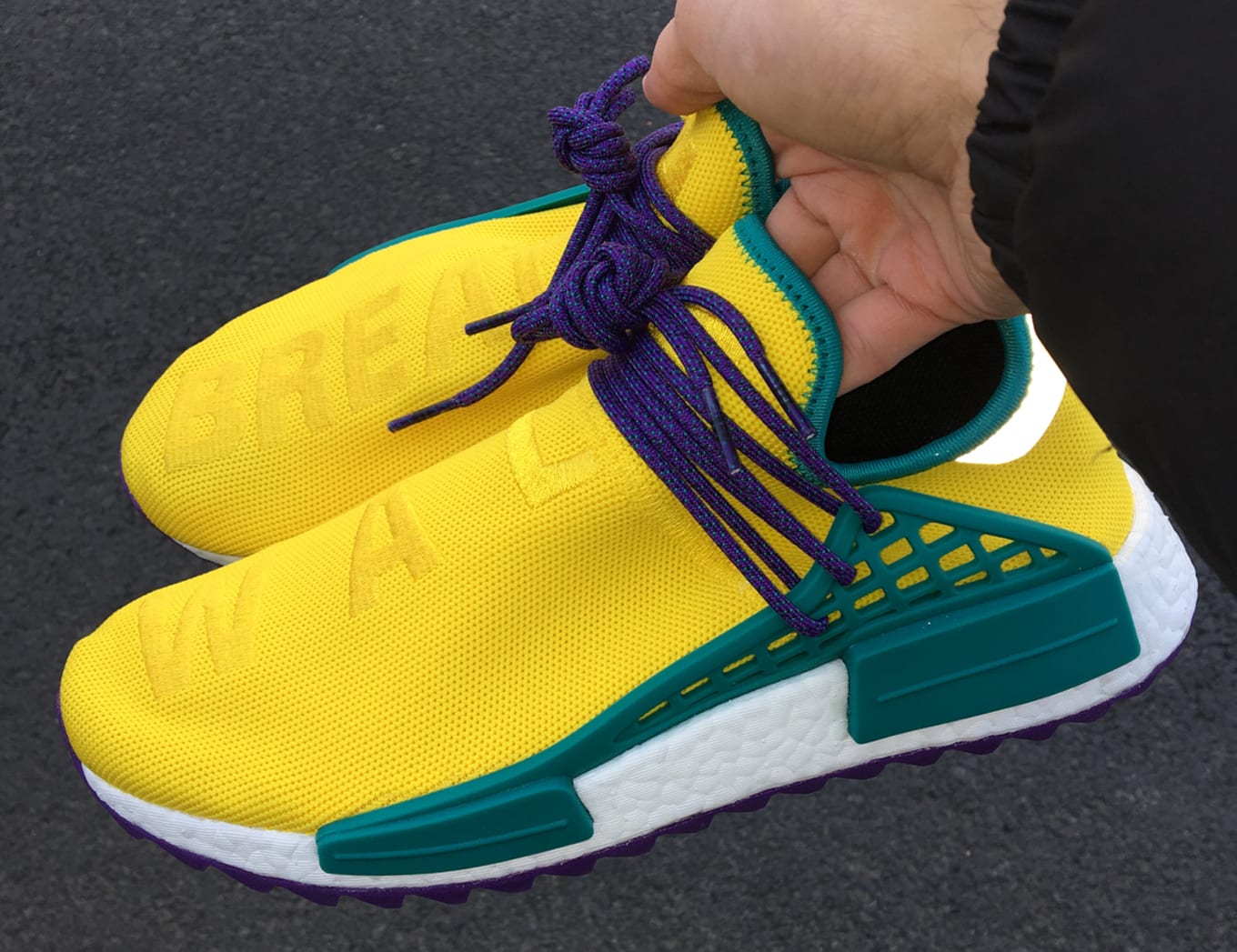 adidas nmd purple and yellow