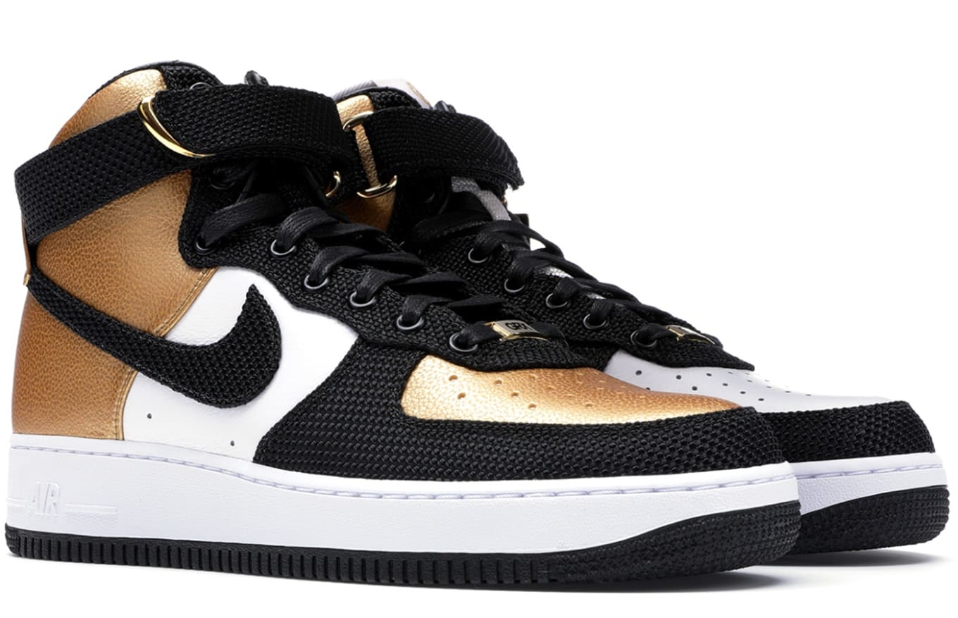 black and gold air force 1 high