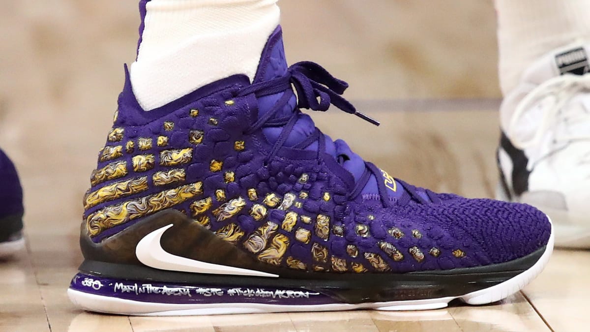 orange and purple lebrons