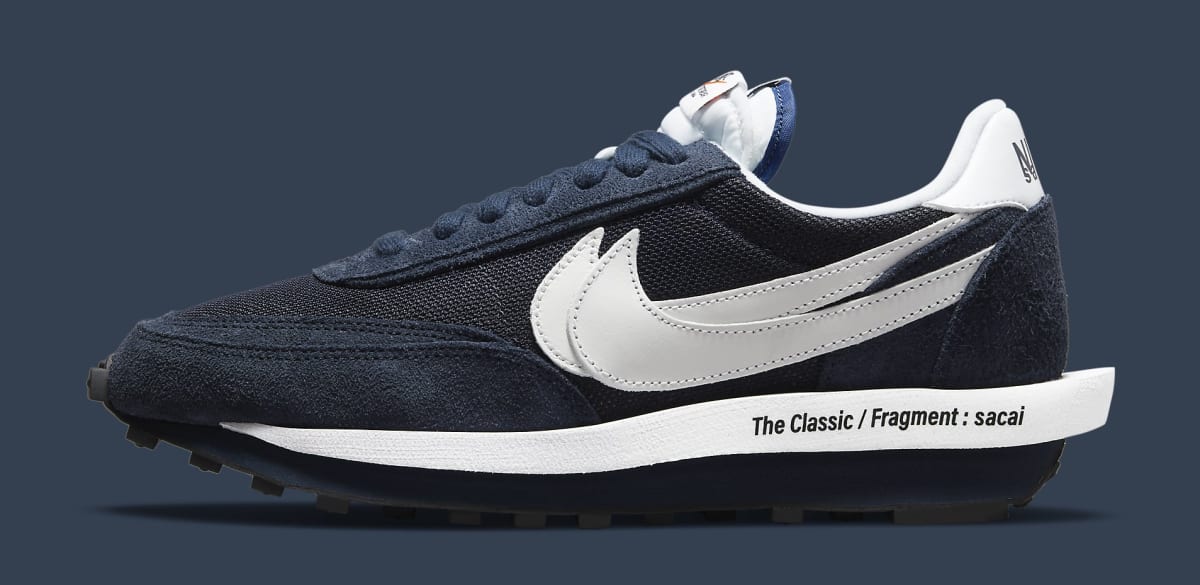 fragment x sacai x nike ldwaffle blackened blue mens