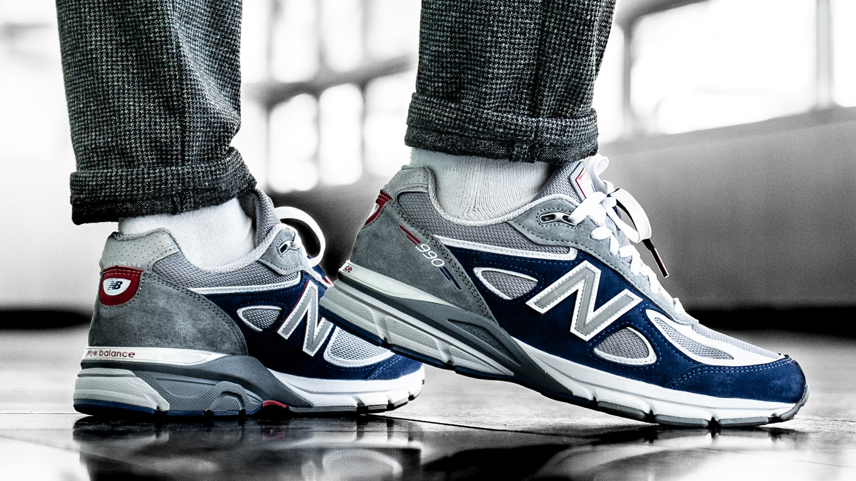 red white and blue new balance 990