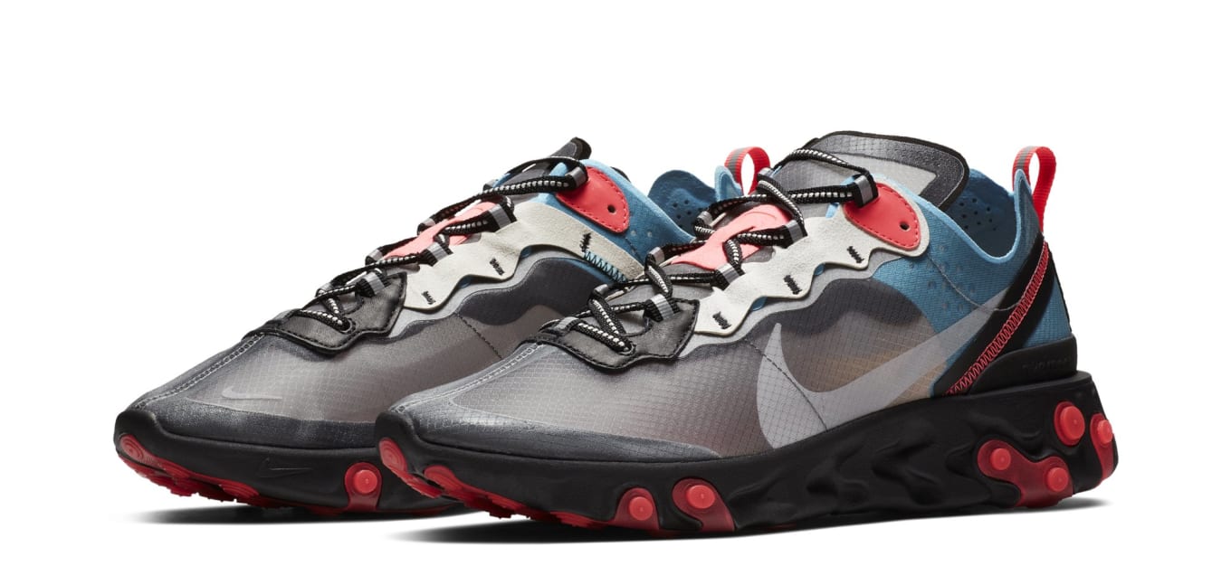 nike react element 87 black cool grey & blue chill