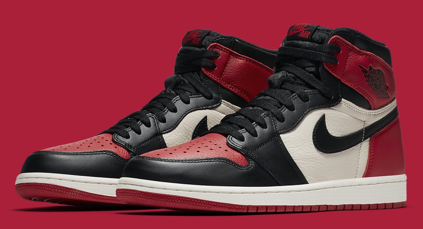 jordan 1 bred toe 2018