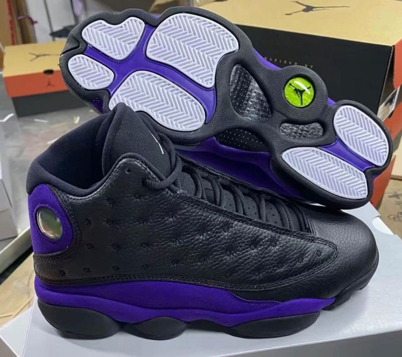 Purple blue and black jordan 13s sale