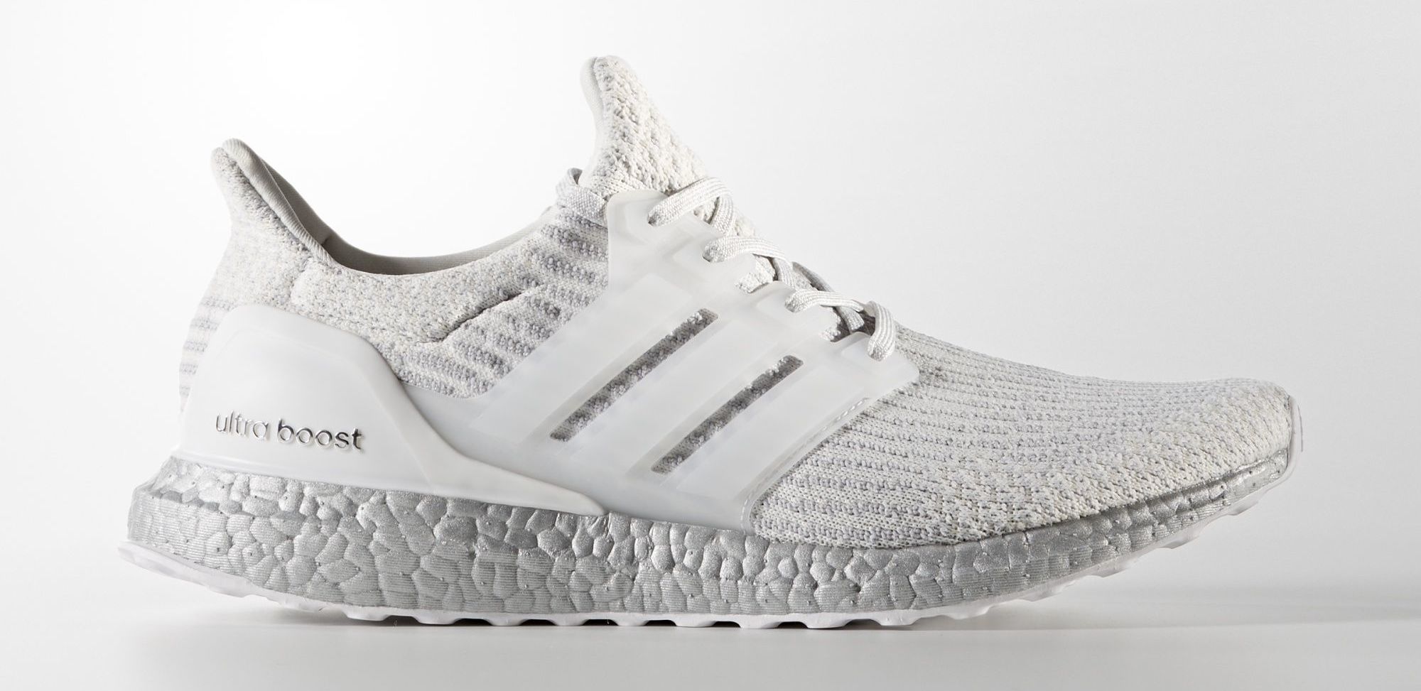 ultra boost white with black sole