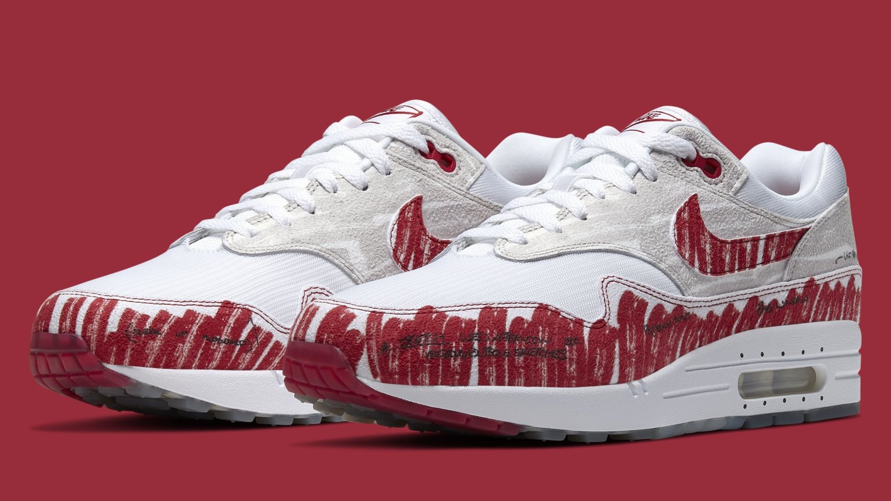 nike air max 1 sketch to shelf red