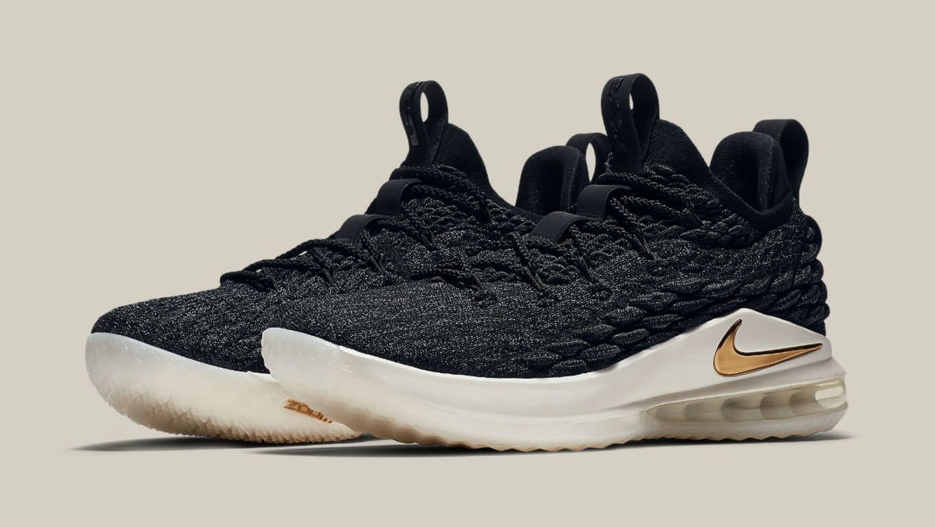 nike lebron 15 low black metallic gold