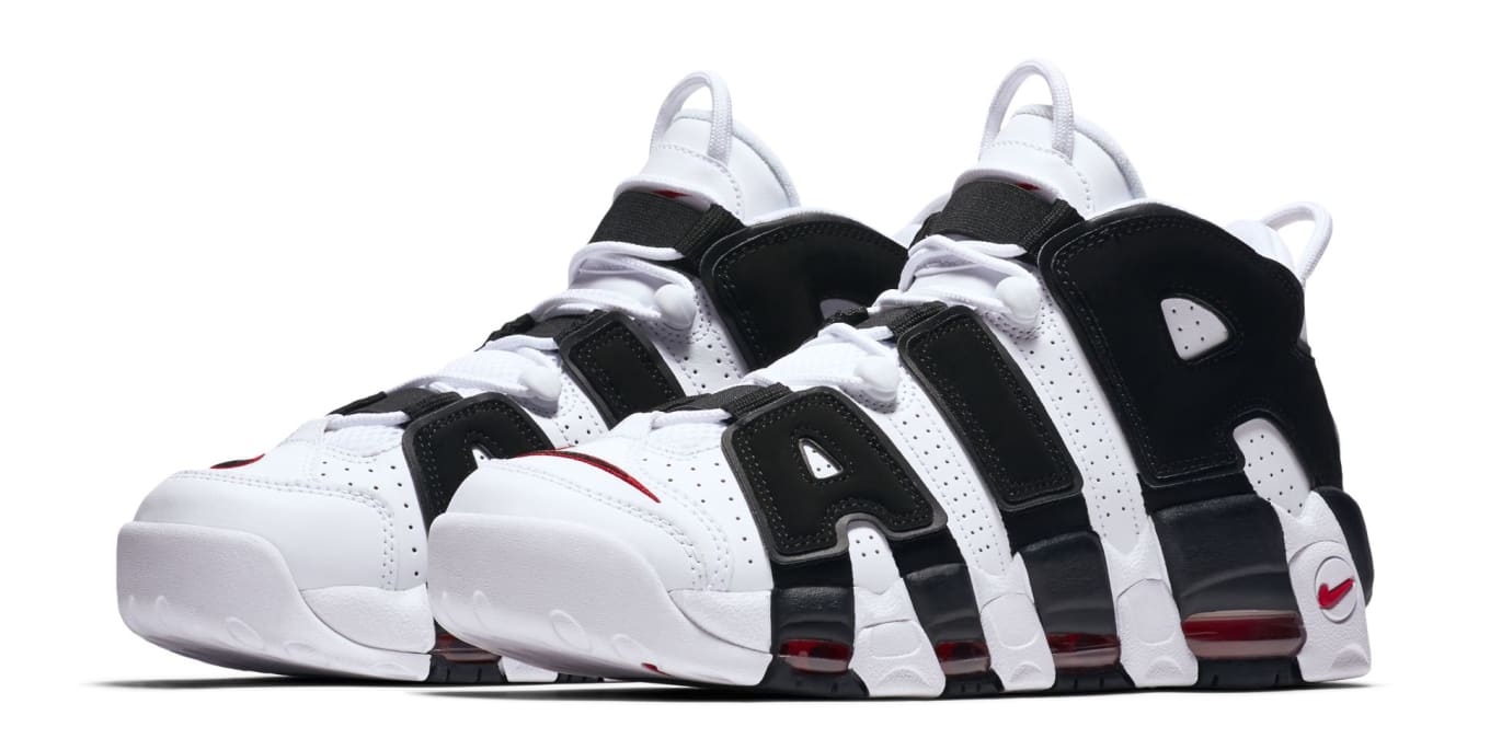 nike air more uptempo black and red