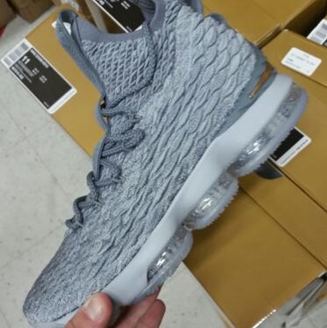 lebron 15 gray and gold