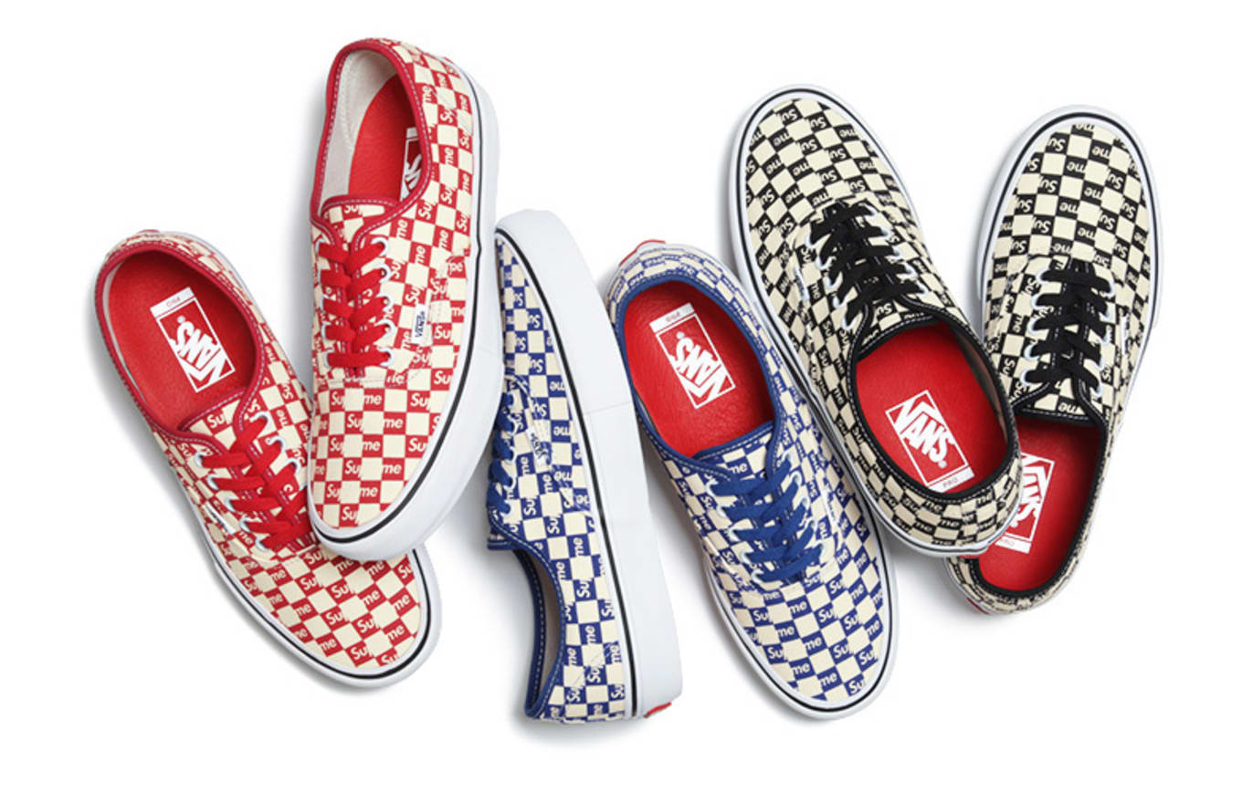 red checkered supreme vans