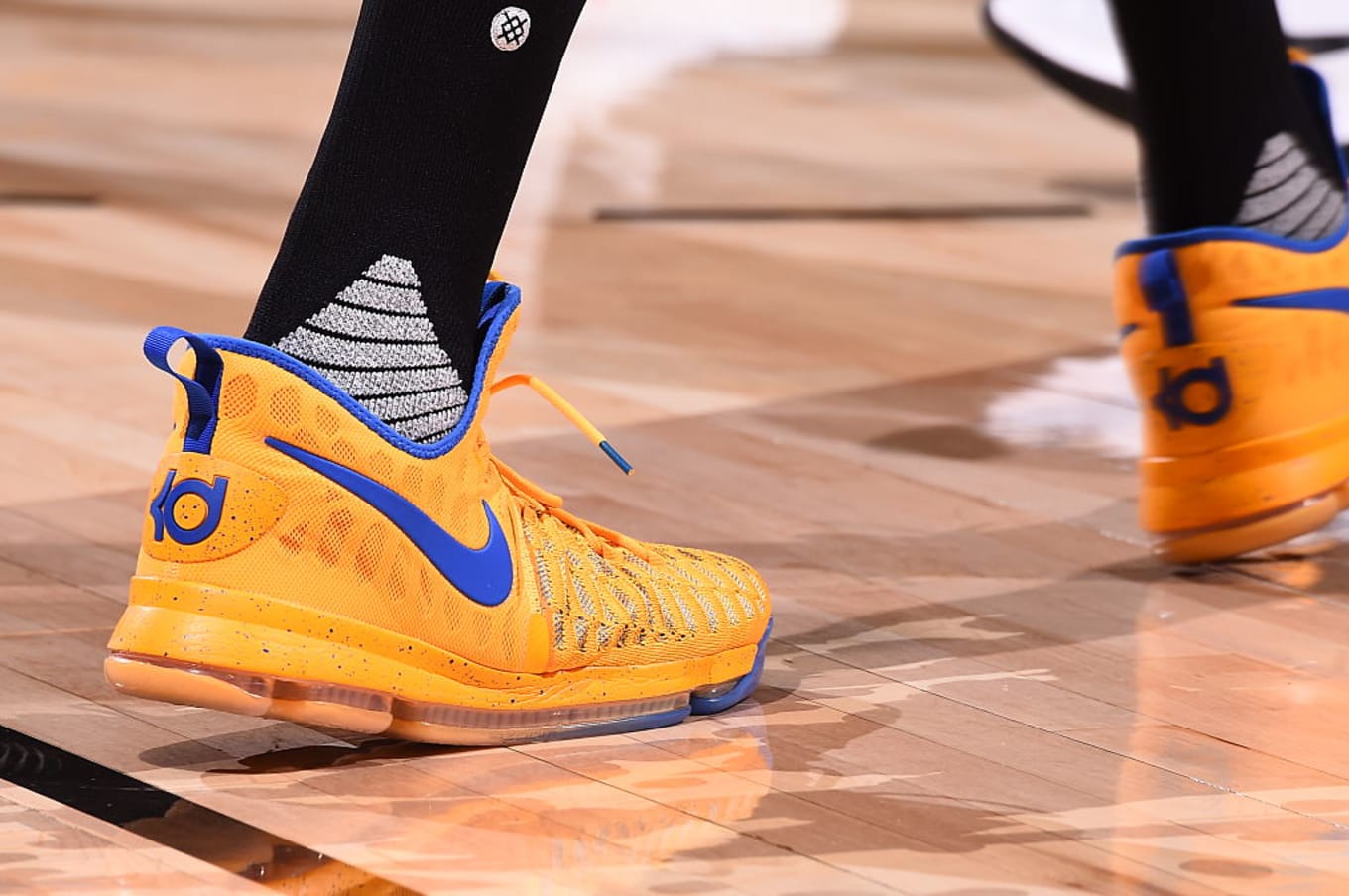 blue and yellow kd shoes