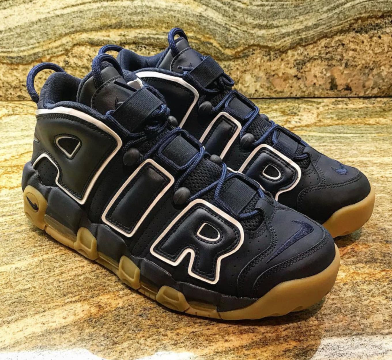 navy blue air uptempo