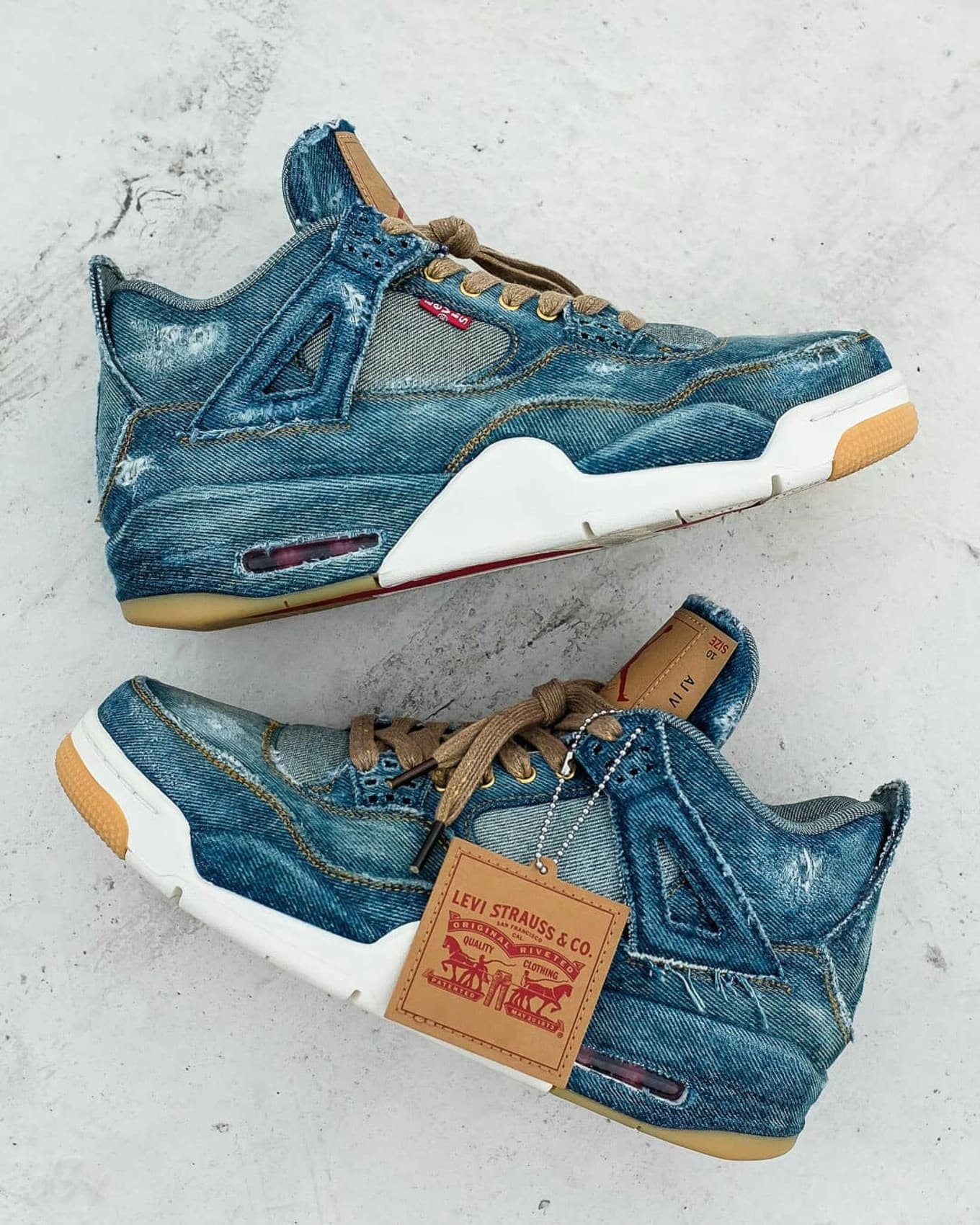 distressed jordan 4 levi