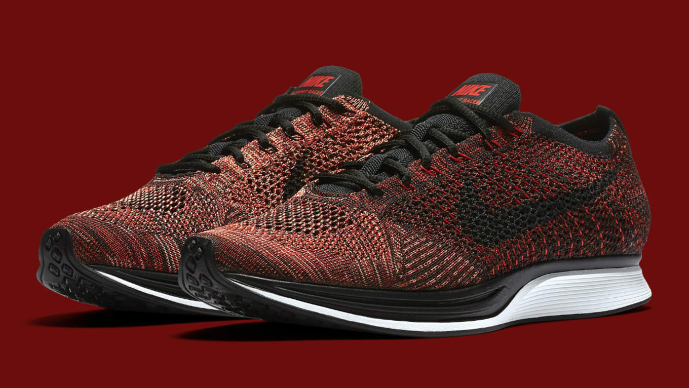 nike flyknit racer black red