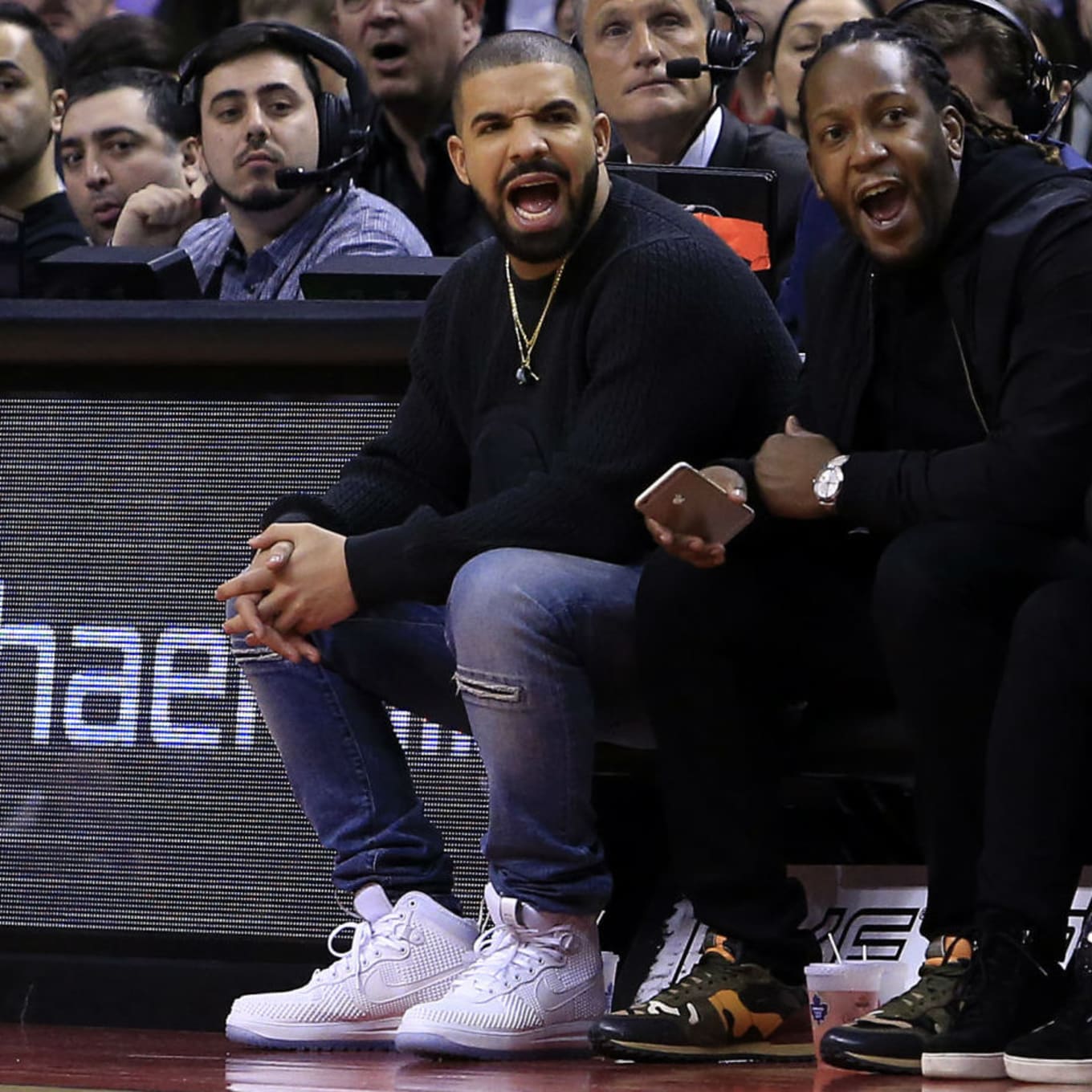 Drake wearing air force 1