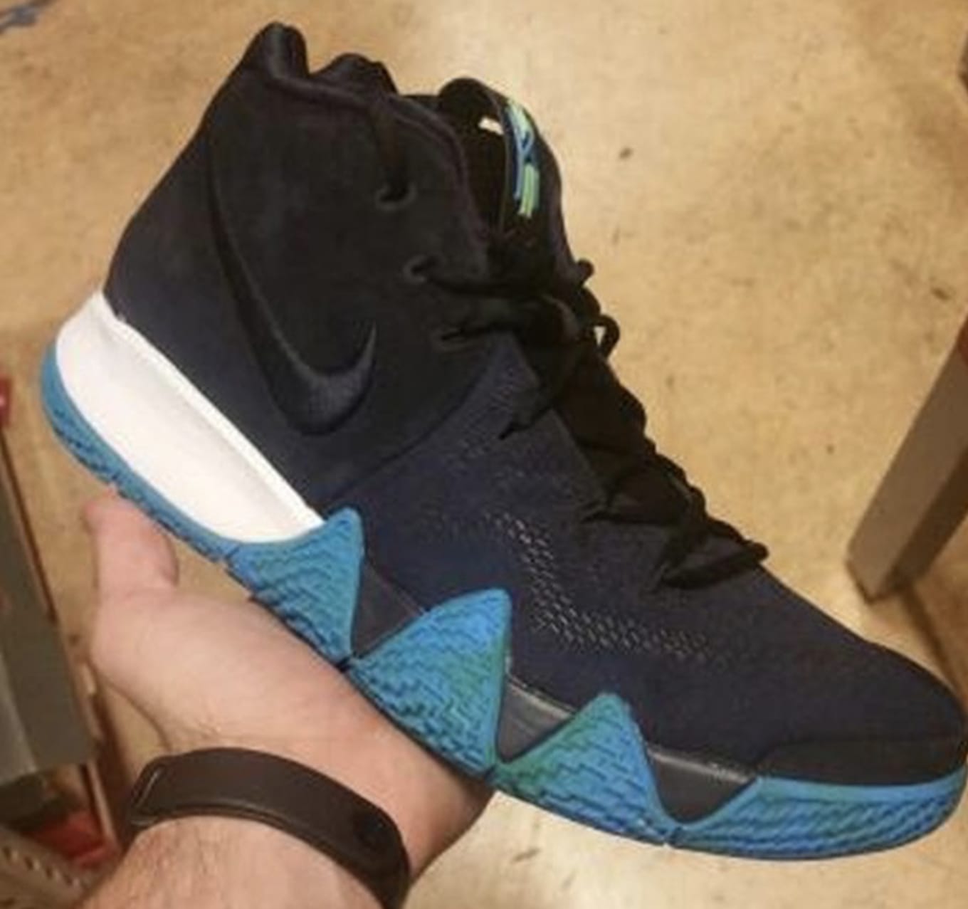 kyrie 4 blue and black