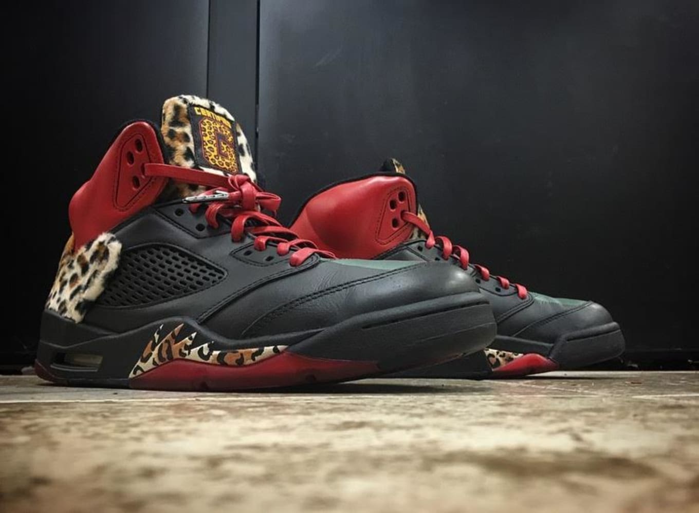 Enzo Amore Air Jordan 5 Leopard Custom 