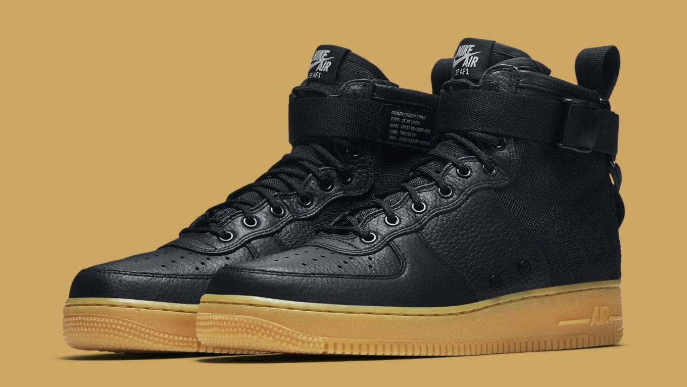 Nike Sf Air Force 1 Mid Black Gum Release Date Main 917753 003 Sole Collector