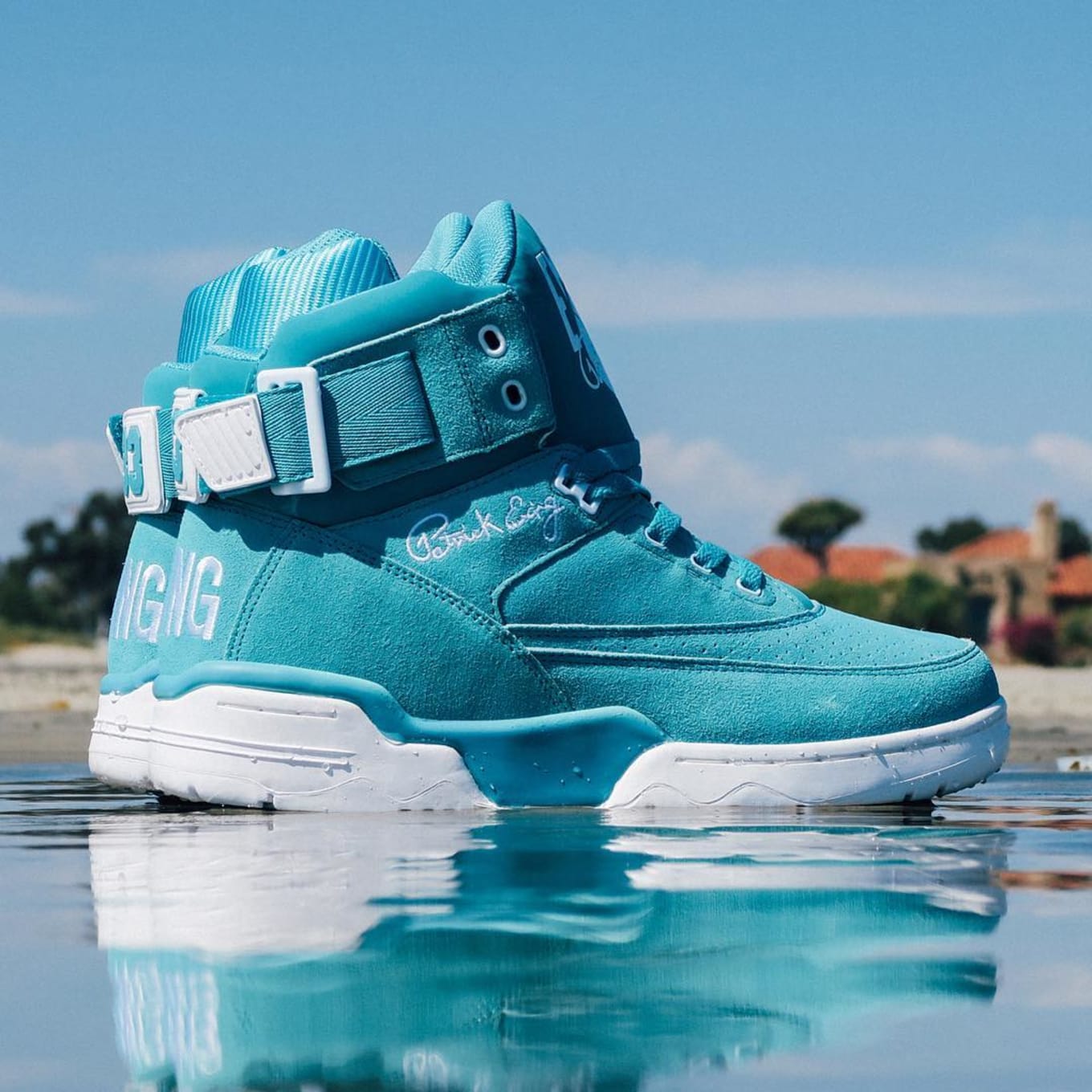 Ewing 33 Hi Turquoise Suede Release Date Side | Sole Collector