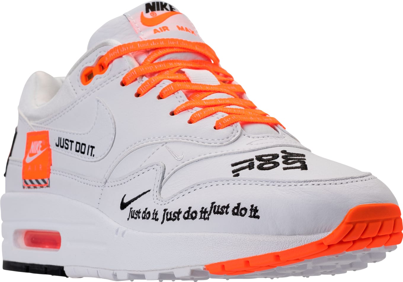 air max just do it white orange