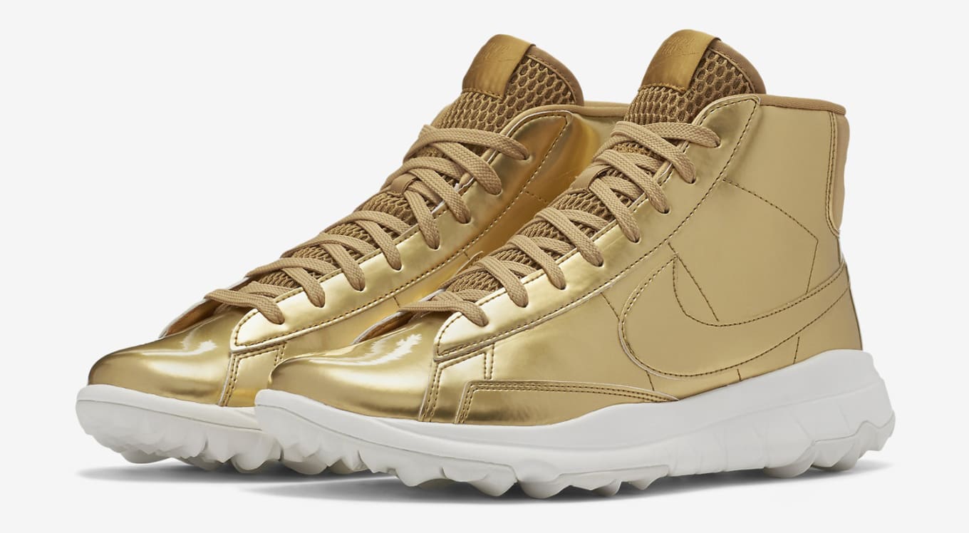 shiny gold sneakers