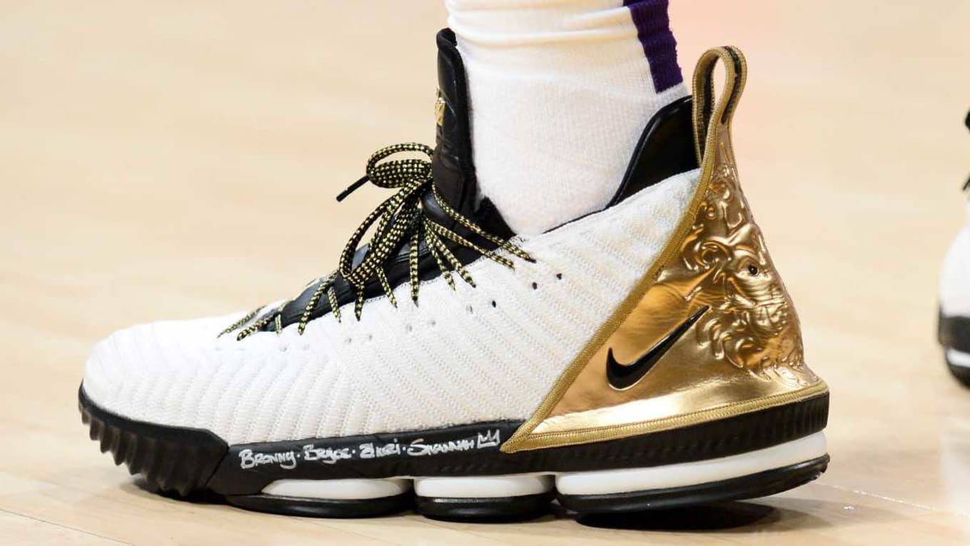 lebron 16 gold and white
