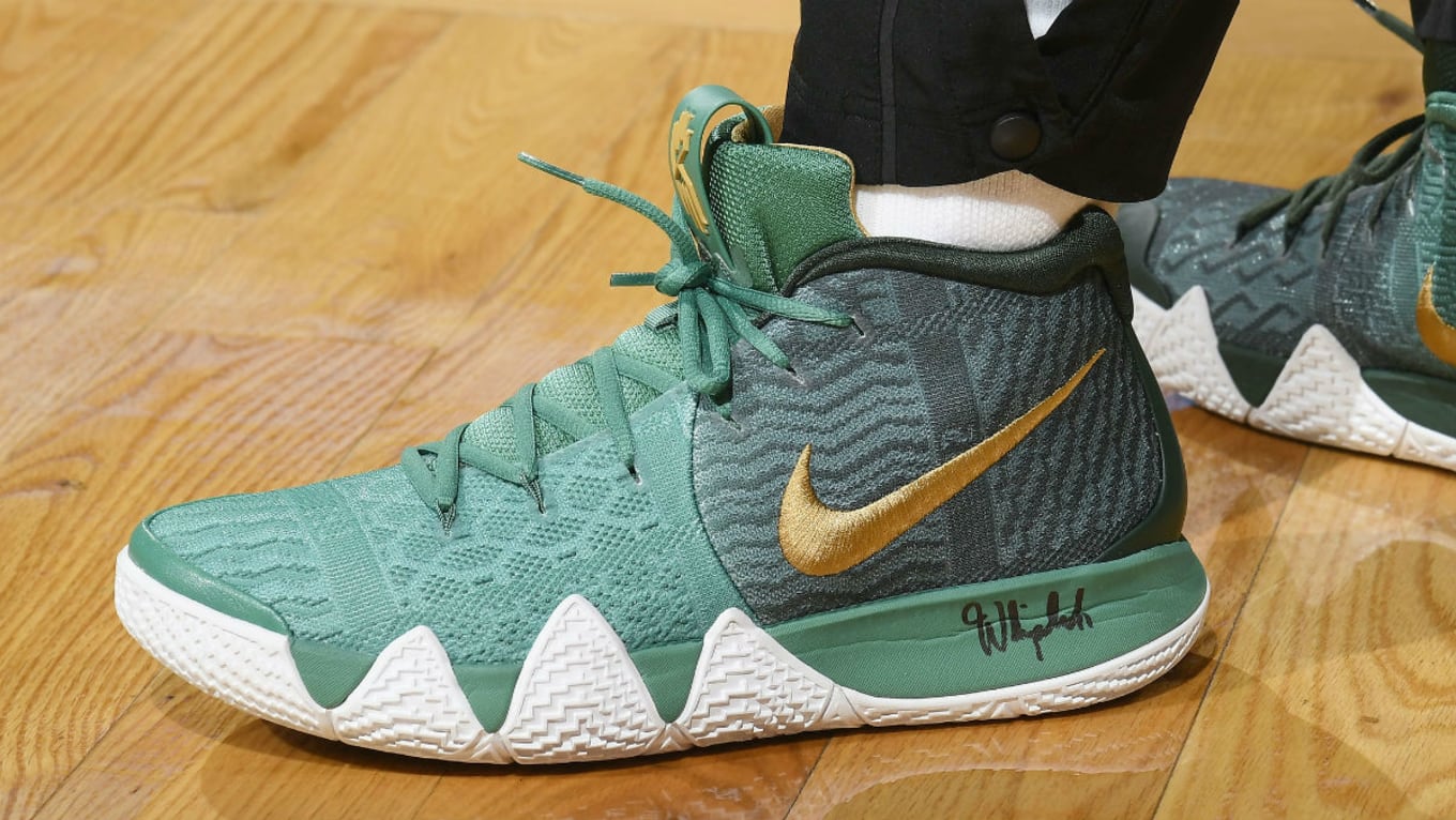 kyrie irving shoes grey and green