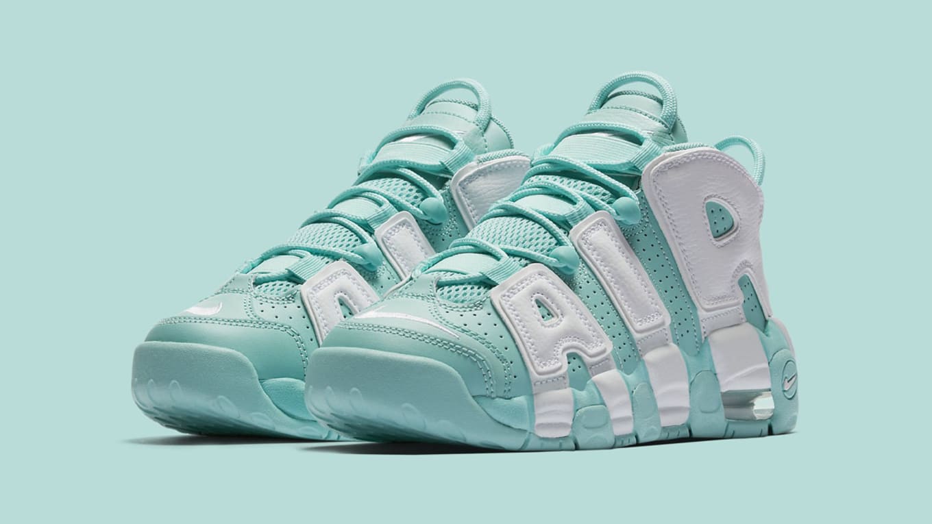 nike uptempo verde acqua