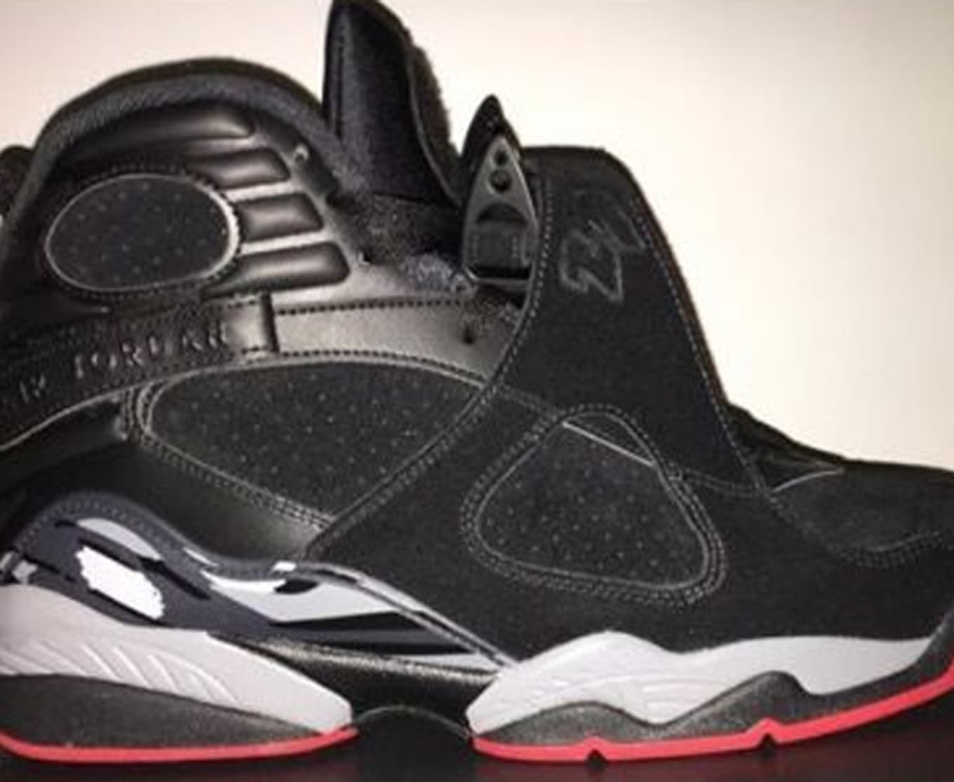 black and red jordan 8s